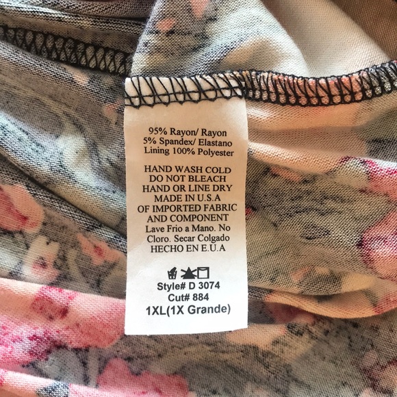 Long Navy Floral Dress - Size XL - Picture 6 of 6